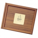 Teak Log Cover, Sailboat Plate