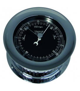 Chrome Atlantis Nautical Flag Black Dial Barometer