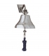 4" Nickel Bell w/Navy Blue Lanyard