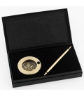Brass Magnifier Pen Stand