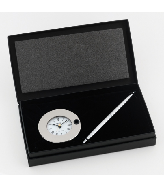 Nickel Clock Pen Stand