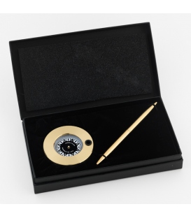 Brass Compass Chart Weight & Pen Set