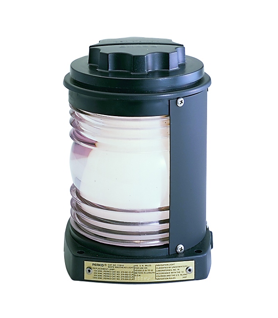 Single Lens Navigation Light - White Masthead Light 1128 (Black Plastic)