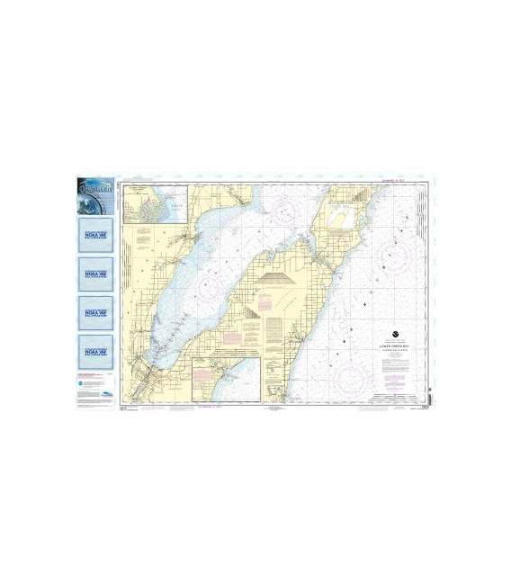 NOAA Chart 14910 Lower Green Bay - Oconto Harbor - Algoma