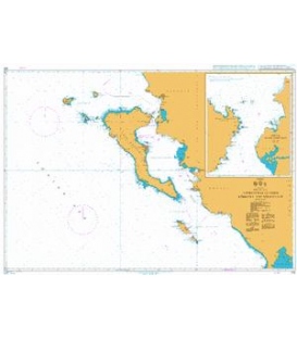 British Admiralty Nautical Chart 205 Approaches to Nisos Kerkyra and Nisoi Paxoi