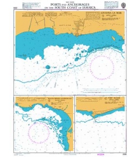 British Admiralty Nautical Chart 258 Ports and Anchorages on the South Coast of Jamaica