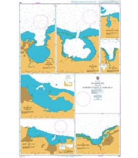 British Admiralty Nautical Chart 459 Harbours on the North Coast of Jamaica
