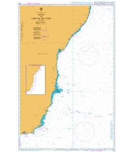 British Admiralty Nautical Chart 529 Recife to Cabo de Sao Tome