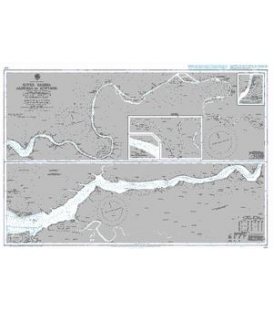British Admiralty Nautical Chart 609 River Gambia Albreda to Kuntaur