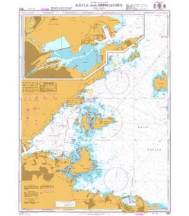 British Admiralty Nautical Chart 892 Gavle and Approaches