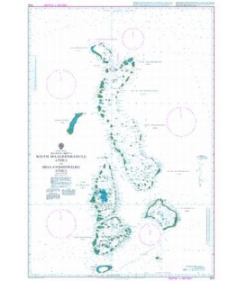 British Admiralty Nautical Chart 1014 South Maalhosmadulu Atoll to Ihavandhippolhu Atoll