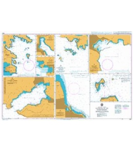 British Admiralty Nautical Chart 1531 Harbours in the Northern Dodekanisos
