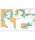 British Admiralty Nautical Chart 1636 Plans in the Northern Aegean Sea