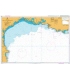 British Admiralty Nautical Chart 1705 Cabo San Sebastian to Iles d'Hyeres