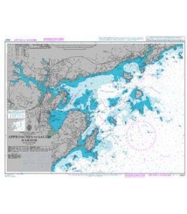 British Admiralty Nautical Chart 2427 Approaches to Salem Harbor