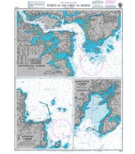 British Admiralty Nautical Chart 2487 Ports in the Gulf of Maine