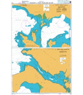 British Admiralty Nautical Chart 2544 Passages in West Falkland Island