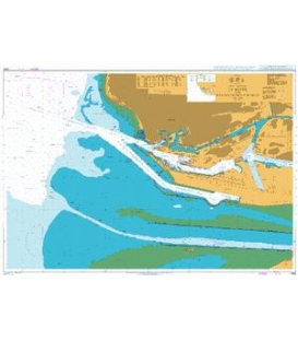 British Admiralty Nautical Chart 2990 Le Havre and entrance to Chenal de Rouen
