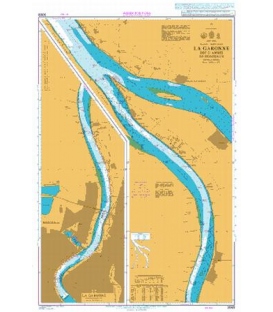 British Admiralty Nautical Chart 3069 La Garonne Bec d'Ambes to Bordeaux