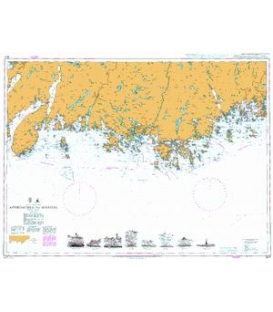 British Admiralty Nautical Chart 3517 Approaches to Mandal