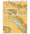 British Admiralty Nautical Chart 3623 The Weser - Farge to Bremen