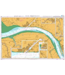 British Admiralty Nautical Chart 3625 The Elbe - Belum to Krautsand