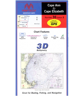 Maptech - Cape Ann to Cape Elizabeth Waterproof Chart WPC036, 3rd Edition