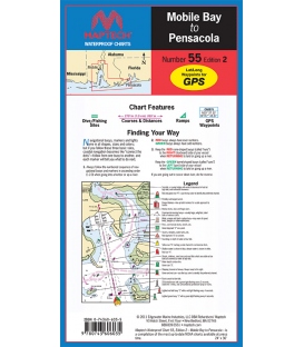 Maptech - Mobile Bay to Pensacola Waterproof Chart WPC055, 2nd Edition, 2011