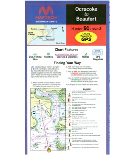 Maptech - Ocracoke to Beaufort, NC Waterproof Chart WPC091, 3rd Edition, 2014