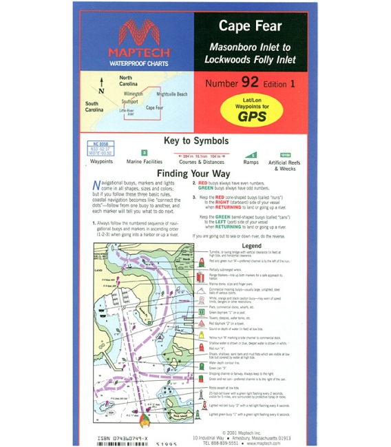 Maptech - Cape Fear (Masonboro Inlet to Lockwoods Folly Inlet) Waterproof Chart