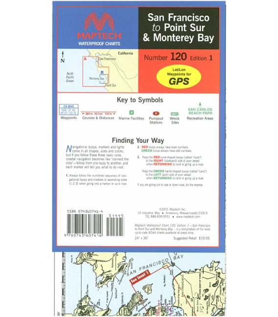 Maptech - San Francisco to Point Sur and Monterey Bay Waterproof Chart