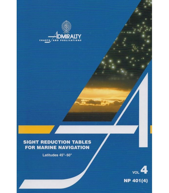 NP 401(4): Sight Reduction Tables for Marine Navigation Vol 4 Lat 45° - 60°, 1987 Ed.