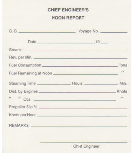 Chief Engineers Noon Report