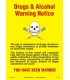 1040 Poster, Cabin size drugs and alcohol warning notice 150x105mm