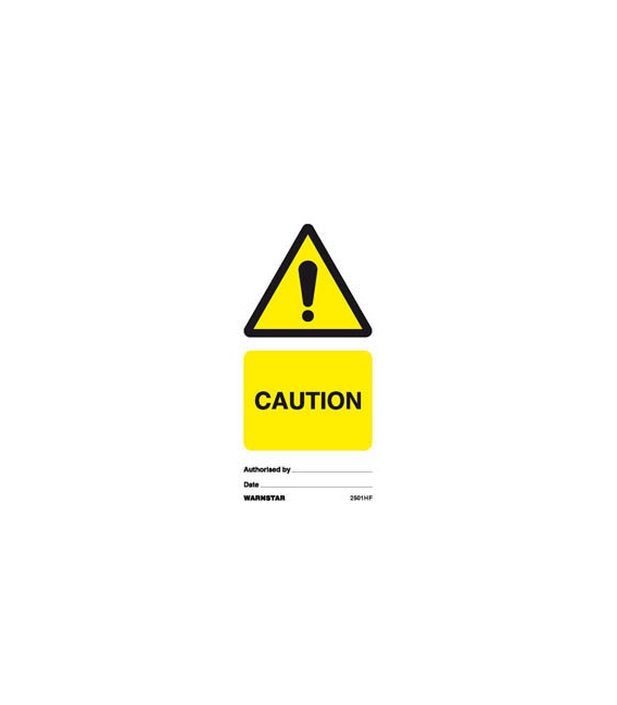2501 Tie tag, Caution - Pack of 10