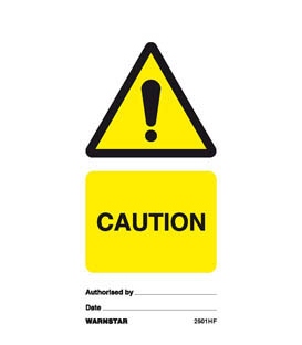 2501 Tie tag, Caution - Pack of 10