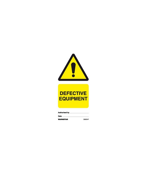 2502 Tie tag, Defective equipment - Pack of 10