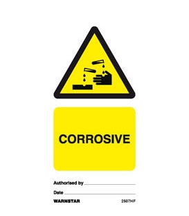 2507 Tie tag, Corrosive - Pack of 10