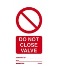 2520 Tie tag, Do not close valve - Pack of 10