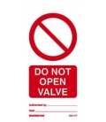 2521 Tie tag, Do not open valve - Pack of 10