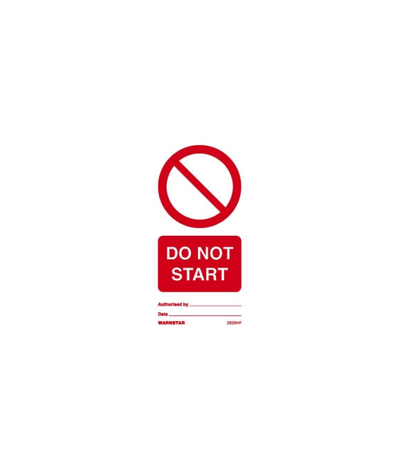 2525 Tie tag, Do not start - Pack of 10