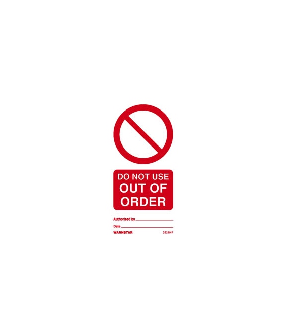 2528 Tie tag, Do not use out of order - Pack of 10