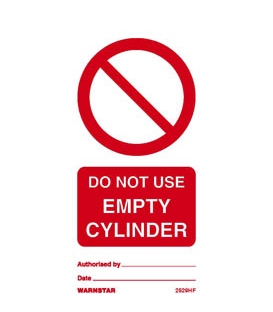 2529 Tie tag, Do not use empty cylinder - Pack of 10