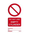 2529 Tie tag, Do not use empty cylinder - Pack of 10