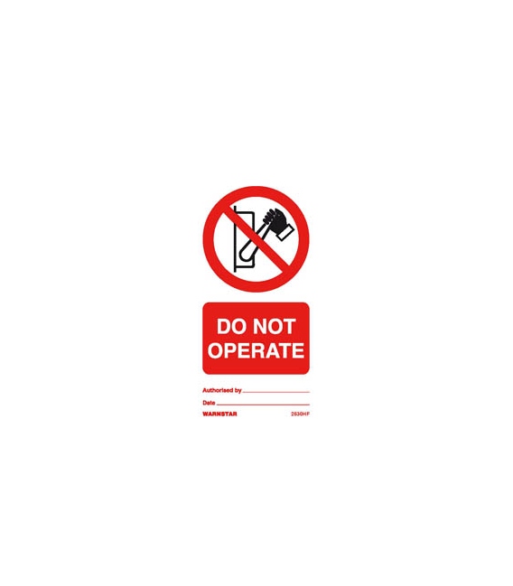 2530 Tie tag, Do not operate - Pack of 10