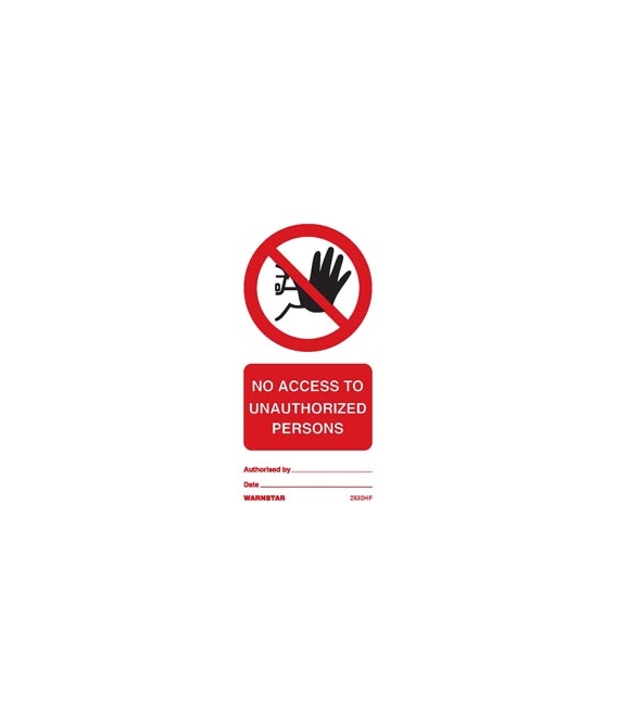 2532 Tie tag, No access to un authorised persons - Pack of 10