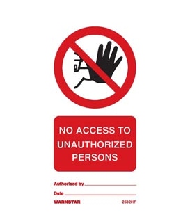 2532 Tie tag, No access to un authorised persons - Pack of 10