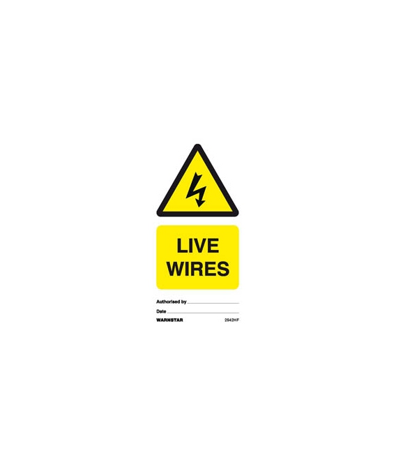 2542 Tie tag, Live wires - Pack of 10