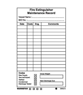 2702 Fire extinguisher maintenance record