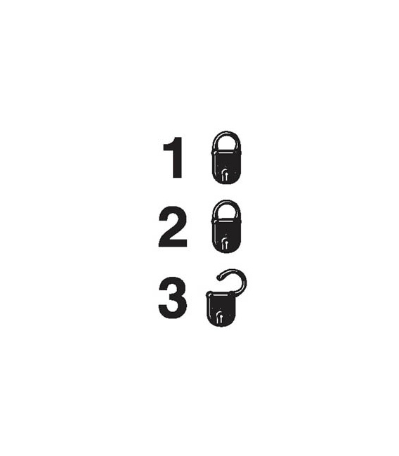 2891 Lock status, security levels 1 & 2 unlocked, 50mm x 25mm